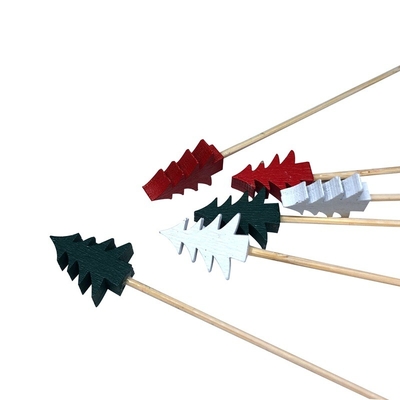 Christmas Tree Decorative Cocktail Picks Disposable Bamboo Garnish Sticks