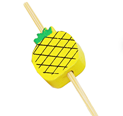 12cm Disposable Cocktail Decorative Bamboo Food Picks Stick Pineapple Bead