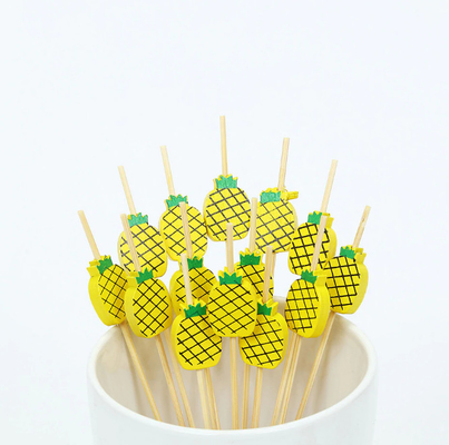 12cm Disposable Cocktail Decorative Bamboo Food Picks Stick Pineapple Bead