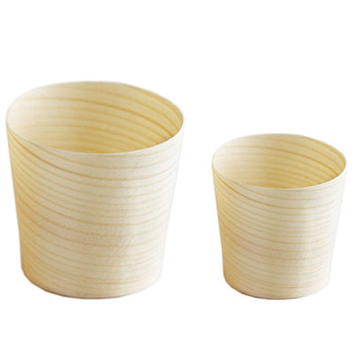 FDA Disposable Dessert Cups Pine Wooden Food Serving Cups JFB-WC-010