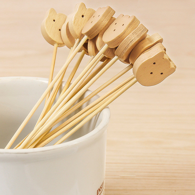 Animal Shape Disposable Bamboo Cocktail Picks Customized Shape Bamboo Food Picks