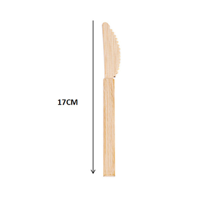 25Pcs Disposable Natural Bamboo Picnic Forks Knives