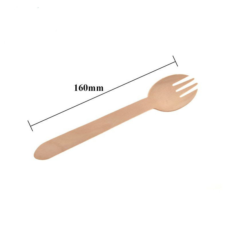 Recyclable Wooden Disposable Cutlery Set Eco Friendly Utensils 160mm