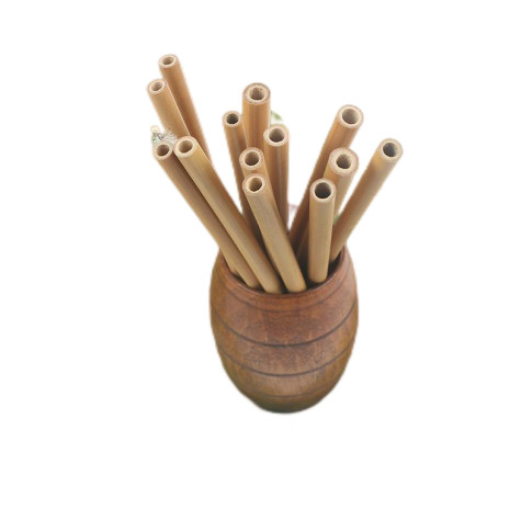 20cm Sustainable Bamboo Boba Straws Bulk Yellow 250 Pack