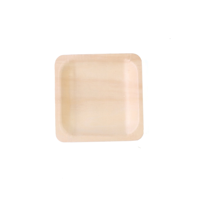 100% Natural Recyclable Disposable Wooden Plates 4.5 Inch For Buffet Inflight