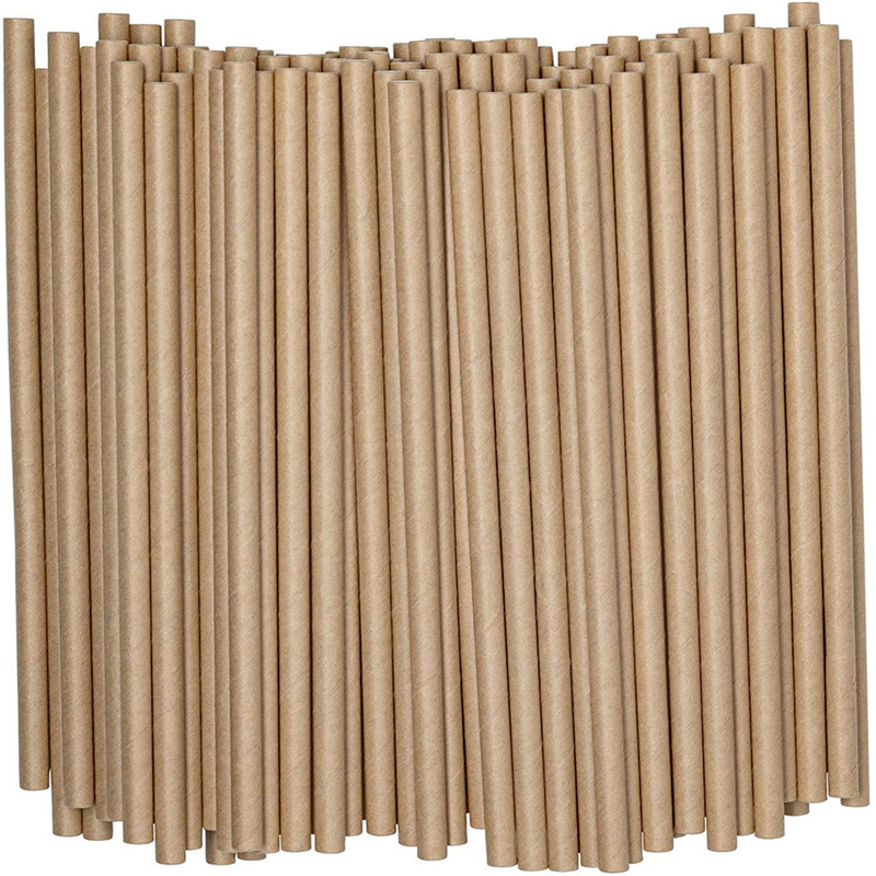 100Pack Biodegradable Kraft Paper Drinking Straws Bulk For Juices Shakes Smoothies