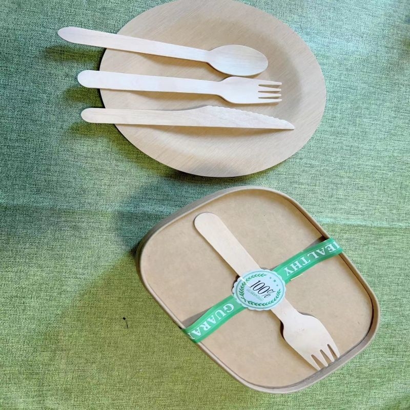 17 Cm Disposable Takeaway Brown Rectangle Kraft Paper Food Container With Cutlery Set In Restaurants Fast Food Store