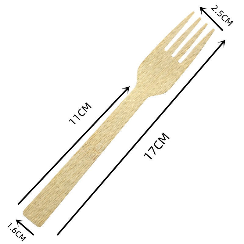 6.7 Inch Compostable Disposable Bamboo Cutlery Fork For Resturant BBQ Party